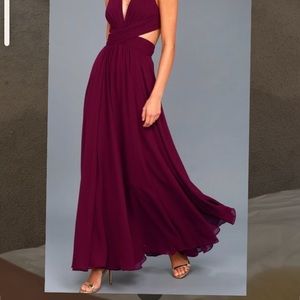 NWT burgundy cut out maxi dress